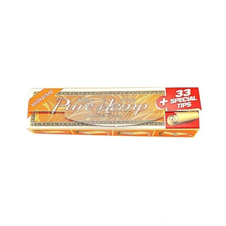 Pure Hemp Slim, avec filtres - Feuille à rouler slim en chanvre