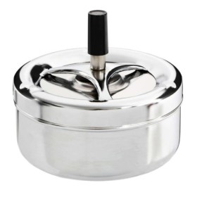 Cendrier avec fonction de push pour évacuer les cendres et les mégots